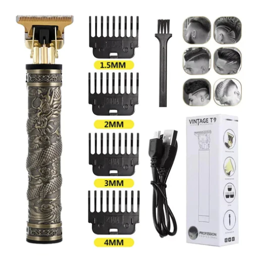 Kit Cuidados Masculinos - Barbeador e Aparador de Pelos com Máquina de Cortar Cabelo Dragão