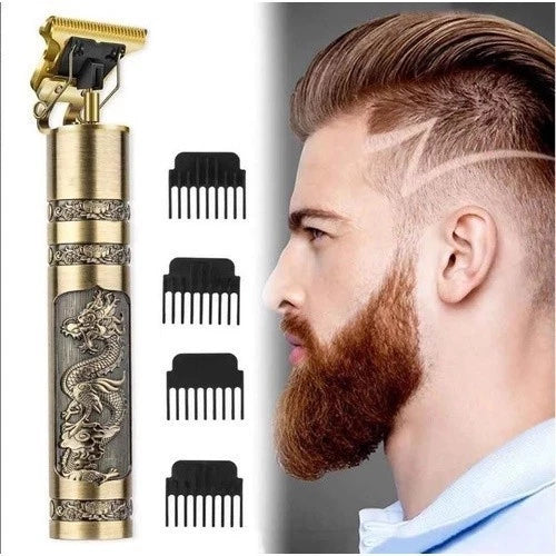 Kit Cuidados Masculinos - Barbeador e Aparador de Pelos com Máquina de Cortar Cabelo Dragão